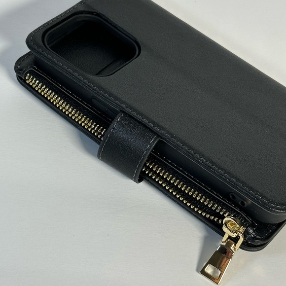 Black Cell Phone Case Wallet - Picture 3 of 6